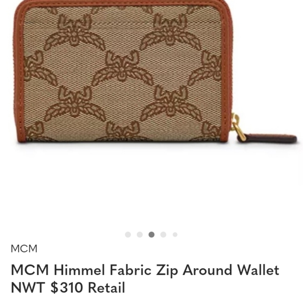 MCM Himmel Fabric Zip Around Brown Wallet New $310 Retail - Picture 4 of 5